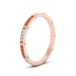 Load image into Gallery viewer, pave-link-diamond-stacking-band-with-orange-sapphire-in-rose-gold-FD9666BGSAOR-NL-RG.jpg
