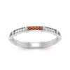 Load image into Gallery viewer, pave-link-diamond-stacking-band-with-orange-sapphire-in-white-gold-FD9666BGSAOR-NL-WG.jpg