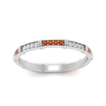 Load image into Gallery viewer, pave-link-diamond-stacking-band-with-orange-sapphire-in-white-gold-FD9666BGSAOR-NL-WG.jpg
