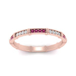 Load image into Gallery viewer, pave-link-diamond-stacking-band-with-pink-sapphire-in-rose-gold-FD9666BGSADRPI-NL-RG.jpg
