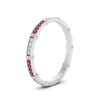 Load image into Gallery viewer, pave-link-diamond-stacking-band-with-pink-sapphire-in-white-gold-FD9666BGSADRPI-NL-WG.jpg