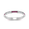 Load image into Gallery viewer, pave-link-diamond-stacking-band-with-pink-sapphire-in-white-gold-FD9666BGSADRPI-NL-WG.jpg