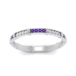 Load image into Gallery viewer, pave-link-diamond-stacking-band-with-purple-topaz-in-white-gold-FD9666BGVITO-NL-WG.jpg

