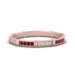 Load image into Gallery viewer, pave-link-diamond-stacking-band-with-ruby-in-rose-gold-FD9666BGRUDR-NL-RG.jpg
