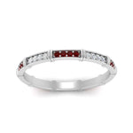 Load image into Gallery viewer, pave-link-diamond-stacking-band-with-ruby-in-white-gold-FD9666BGRUDR-NL-WG.jpg
