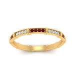 Load image into Gallery viewer, pave-link-diamond-stacking-band-with-ruby-in-yellow-gold-FD9666BGRUDR-NL-YG.jpg

