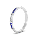 Load image into Gallery viewer, pave-link-diamond-stacking-band-with-sapphire-in-white-gold-FD9666BGSABL-NL-WG.jpg
