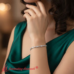 Load image into Gallery viewer, pave-set-women_s-tennis-bracelet-white-gold-fdobr70295-model