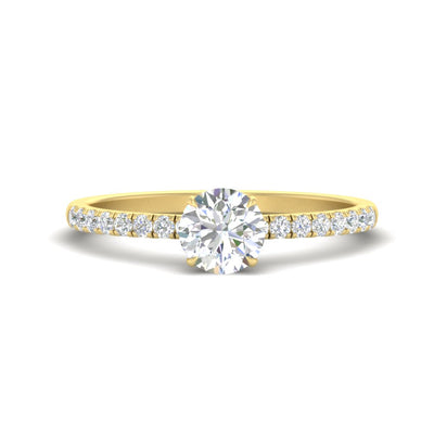 Pavé Solitaire Engagement Ring