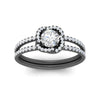 Load image into Gallery viewer, pave-split-shank-halo-diamond-ring-in-black-gold-FD9979RORANGLE3-NL-BG