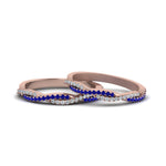 Load image into Gallery viewer, pave-twisted-diamond-lesbian-band-with-blue-sapphire-in-14K-rose-gold-FDLG8233BGSABL-NL-RG
