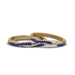 Load image into Gallery viewer, pave-twisted-diamond-lesbian-band-with-blue-sapphire-in-14K-yellow-gold-FDLG8233BGSABL-NL-YG
