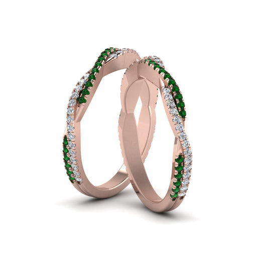 pave-twisted-diamond-lesbian-band-with-emerald-in-14K-rose-gold-FDLG8233BGEMGR-NL-RG