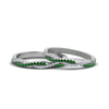 Load image into Gallery viewer, pave-twisted-diamond-lesbian-band-with-emerald-in-14K-white-gold-FDLG8233BGEMGR-NL-WG
