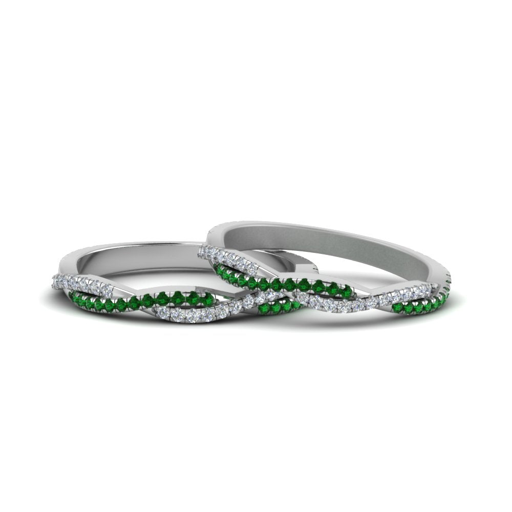 pave-twisted-diamond-lesbian-band-with-emerald-in-14K-white-gold-FDLG8233BGEMGR-NL-WG