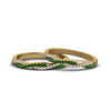 Load image into Gallery viewer, pave-twisted-diamond-lesbian-band-with-emerald-in-14K-yellow-gold-FDLG8233BGEMGR-NL-YG