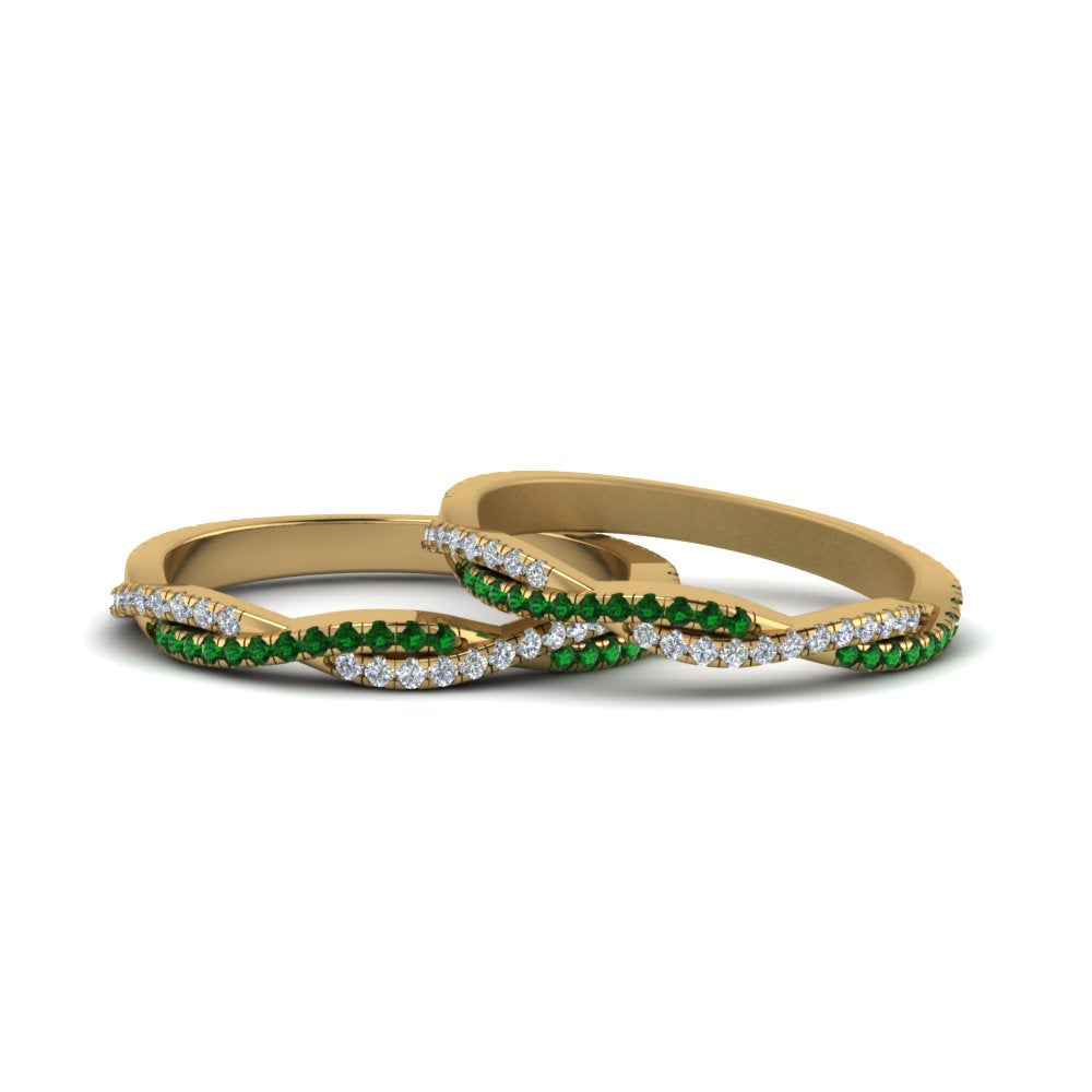 pave-twisted-diamond-lesbian-band-with-emerald-in-14K-yellow-gold-FDLG8233BGEMGR-NL-YG