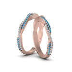 Load image into Gallery viewer, pave-twisted-diamond-lesbian-band-with-ice-blue-topaz-in-14K-rose-gold-FDLG8233BGICBLTO-NL-RG
