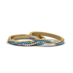 Load image into Gallery viewer, pave-twisted-diamond-lesbian-band-with-ice-blue-topaz-in-14K-yellow-gold-FDLG8233BGICBLTO-NL-YG
