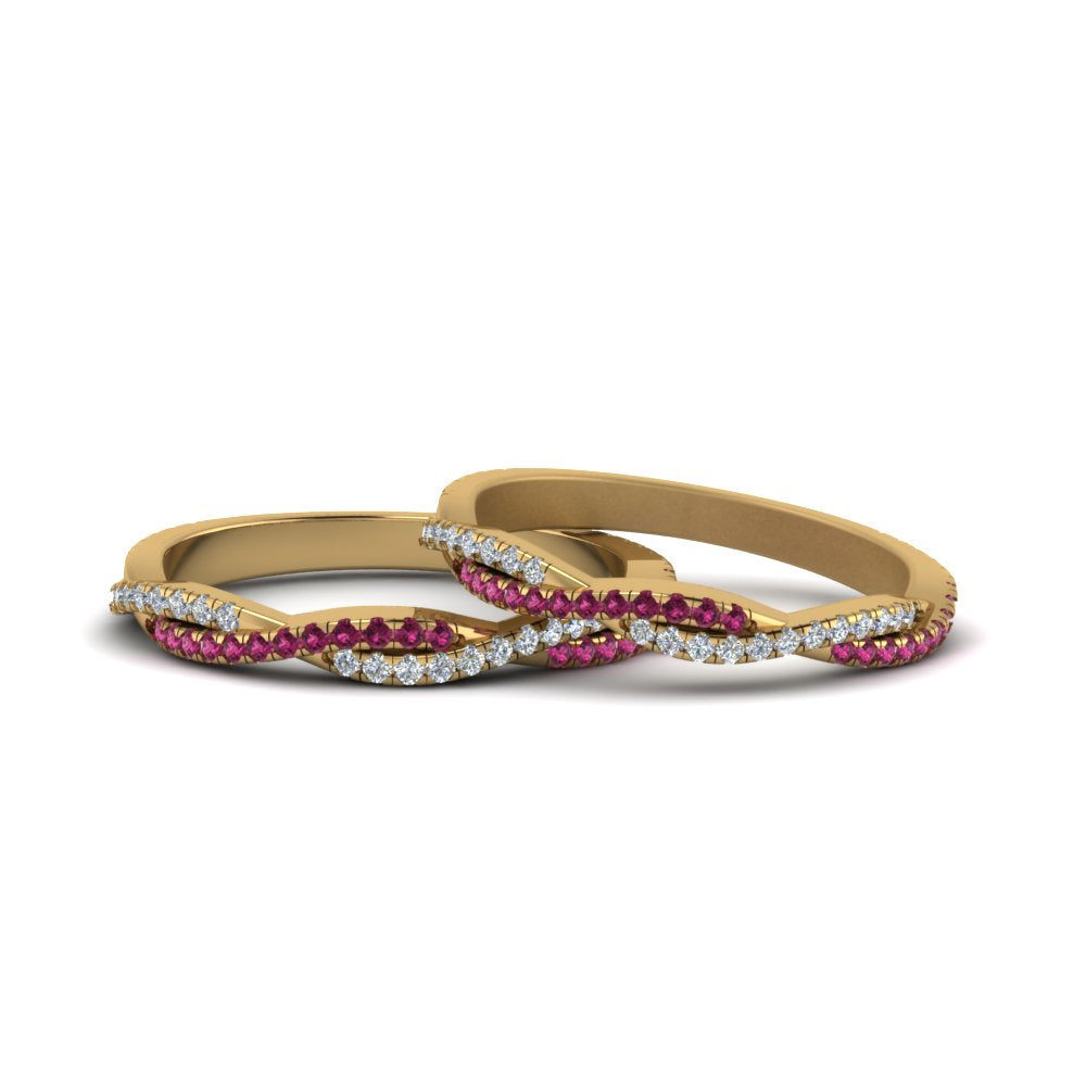 pave-twisted-diamond-lesbian-band-with-pink-sapphire-in-14K-yellow-gold-FDLG8233BGSADRPI-NL-YG