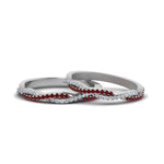 Load image into Gallery viewer, pave-twisted-diamond-lesbian-band-with-ruby-in-950-Platinum-FDLG8233BGRUDR-NL-WG
