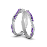 Load image into Gallery viewer, pave-twisted-diamond-lesbian-band-with-violac-topaz-in-950-Platinum-FDLG8233BGVITO-NL-WG
