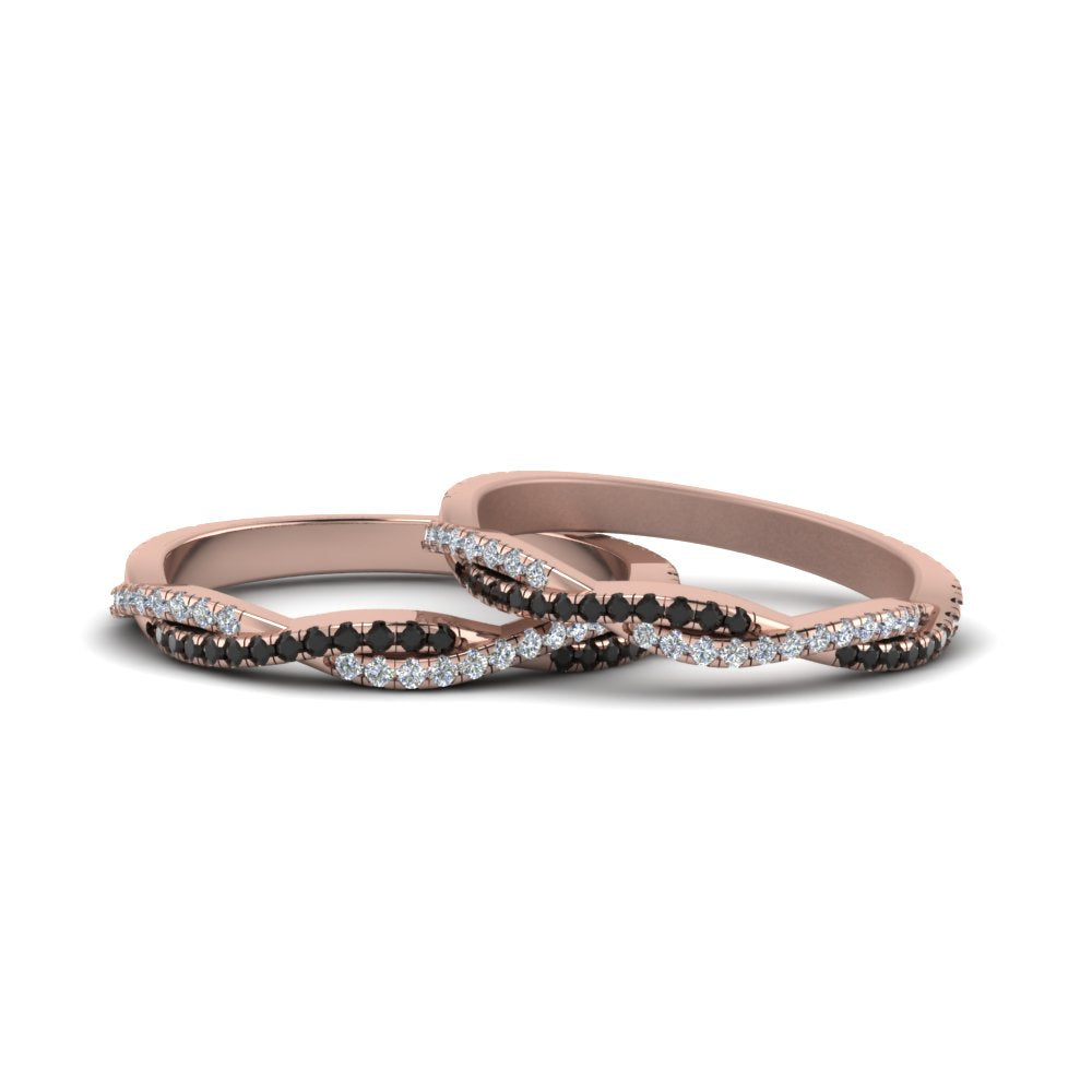 pave-twisted-lesbian-band-with-black-diamond-in-14K-rose-gold-FDLG8233BGBLACK-NL-RG