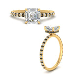 Load image into Gallery viewer, pave-under-halo-asscher-black-diamond-engagement-ring-in-yellow-gold-FD10060ASRGBLACKANGLE3-NL-YG.jpg?v=1770718242