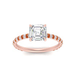 Load image into Gallery viewer, pave-under-halo-asscher-orange-sapphire-engagement-ring-in-rose-gold-FD10060ASRGSAORANGLE5-NL-RG.jpg?v=1770718243