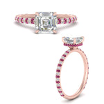 Load image into Gallery viewer, pave-under-halo-asscher-pink-sapphire-engagement-ring-in-rose-gold-FD10060ASRGSADRPIANGLE3-NL-RG.jpg?v=1770718242