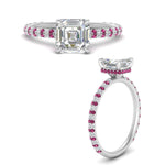 Load image into Gallery viewer, pave-under-halo-asscher-pink-sapphire-engagement-ring-in-white-gold-FD10060ASRGSADRPIANGLE3-NL-WG.jpg?v=1770718243