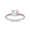 Load image into Gallery viewer, pave-under-halo-asscher-pink-sapphire-engagement-ring-in-white-gold-FD10060ASRGSADRPIANGLE5-NL-WG.jpg?v=1770718242
