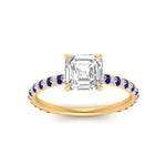 Load image into Gallery viewer, pave-under-halo-asscher-sapphire-engagement-ring-in-yellow-gold-FD10060ASRGSABLANGLE5-NL-YG.jpg?v=1770718242