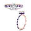 Load image into Gallery viewer, pave-under-halo-cushion-sapphire-engagement-ring-in-rose-gold-FD10060CURGSABLANGLE3-NL-RG.jpg?v=1770718267