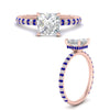 Load image into Gallery viewer, pave-under-halo-princess-cut-sapphire-engagement-ring-in-rose-gold-FD10060PRRGSABLANGLE3-NL-RG_957cab0a-1a93-449d-9542-91952dd55351.jpg?v=1770718420