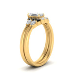 Load image into Gallery viewer, pear-accent-black-diamond-emerald-cut-wedding-ring-set-in-FD9289EMGBLACK-ANGLE3-NL-YG
