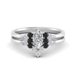 Load image into Gallery viewer, pear-accent-black-diamond-marquise-cut-wedding-ring-set-in-FD9289MQGBLACK-ANGLE3-NL-WG
