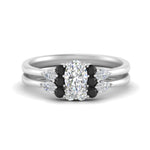 Load image into Gallery viewer, pear-accent-black-diamond-oval-shaped-wedding-ring-set-in-FD9289OVGBLACK-ANGLE3-NL-WG
