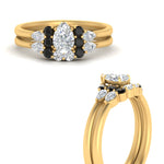 Load image into Gallery viewer, pear-accent-black-diamond-pear-shaped-wedding-ring-set-in-FD-9289PEGBLACK-ANGLE3-NL-YG
