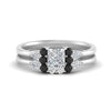 Load image into Gallery viewer, pear-accent-black-diamond-princess-cut-wedding-ring-set-in-FD9289PRGBLACK-ANGLE3-NL-WG