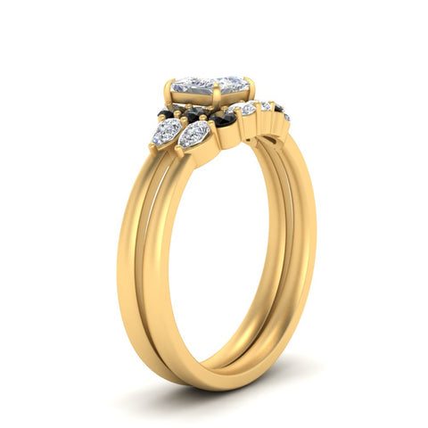 pear-accent-black-diamond-princess-cut-wedding-ring-set-in-FD9289PRGBLACK-ANGLE3-NL-YG