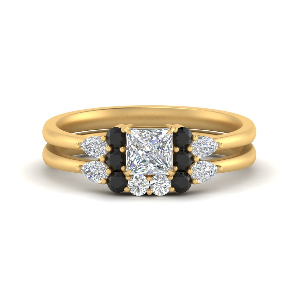 pear-accent-black-diamond-princess-cut-wedding-ring-set-in-FD9289PRGBLACK-ANGLE3-NL-YG