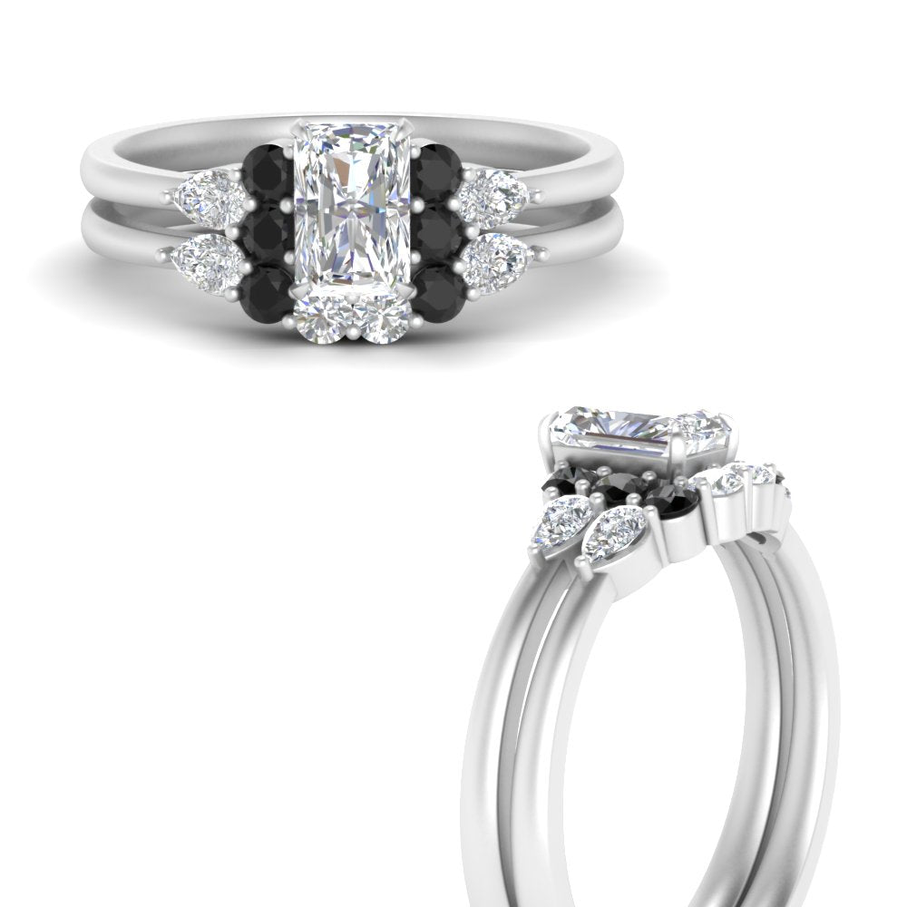 pear-accent-black-diamond-radiant-cut-wedding-ring-set-in-FD9289RAGBLACK-ANGLE3-NL-WG
