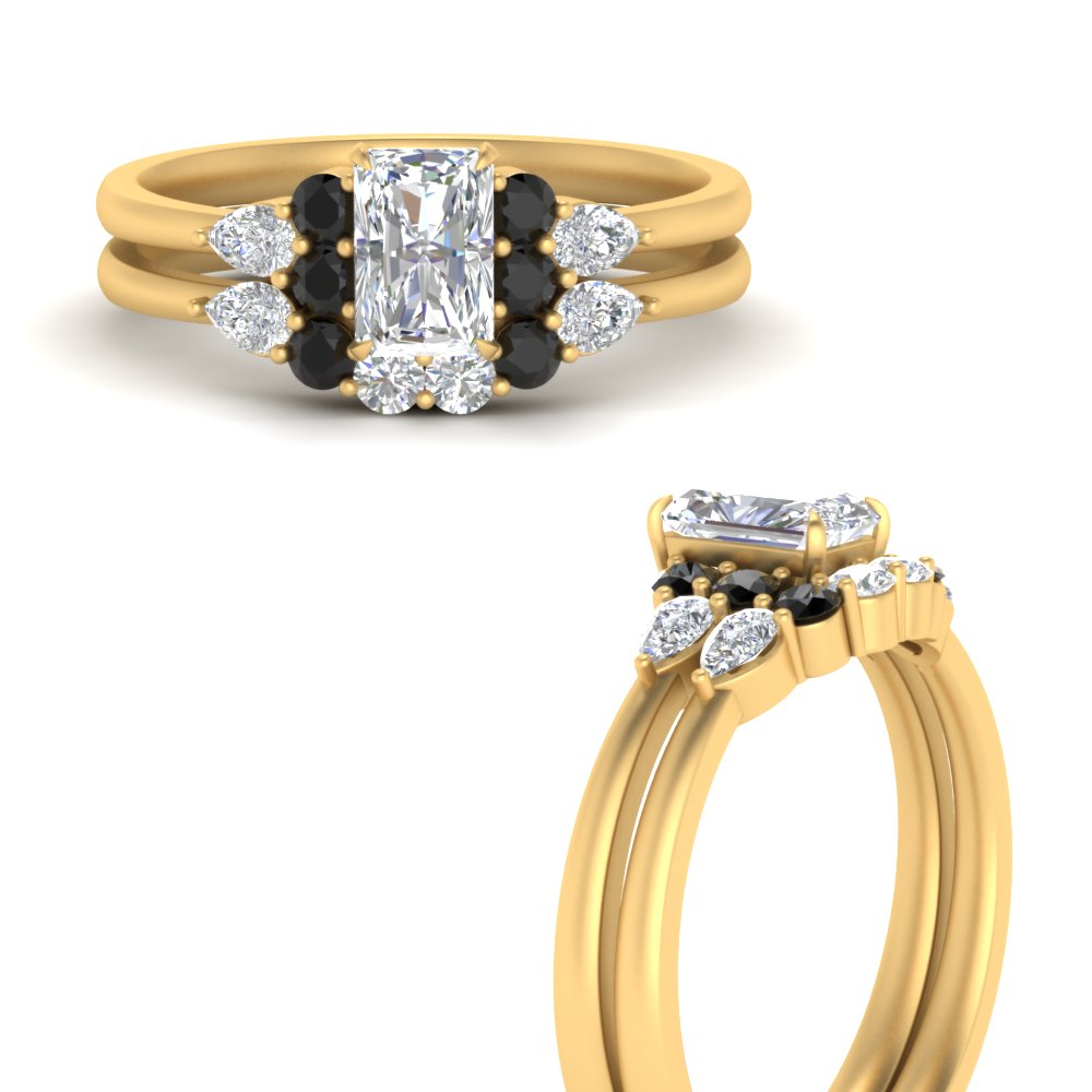 pear-accent-black-diamond-radiant-cut-wedding-ring-set-in-FD9289RAGBLACK-ANGLE3-NL-YG