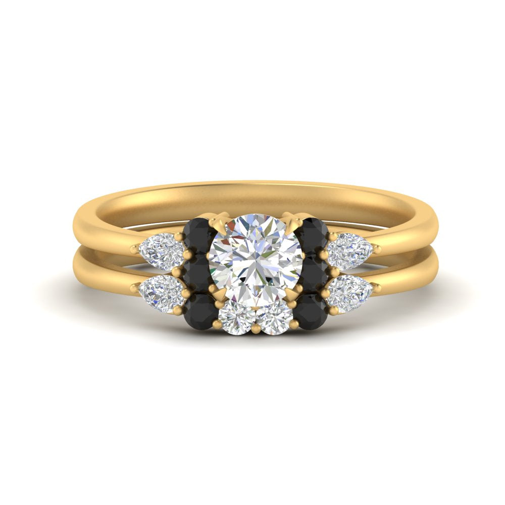pear-accent-black-diamond-round-cut-wedding-ring-set-in-FD9289ROGBLACK-ANGLE3-NL-YG