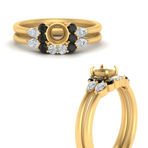 pear-accent-black-diamond-semi-mount-wedding-ring-set-in-FD9289SMGBLACK-ANGLE3-NL-YG