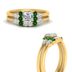 Load image into Gallery viewer, pear-accent-emerald-asscher-cut-wedding-ring-set-in-FD9289ASGEMGR-ANGLE3-NL-YG
