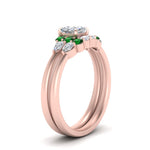 Load image into Gallery viewer, pear-accent-emerald-cushion-cut-wedding-ring-set-in-FD9289CUGEMGR-ANGLE3-NL-RG
