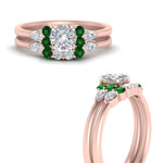 Load image into Gallery viewer, pear-accent-emerald-cushion-cut-wedding-ring-set-in-FD9289CUGEMGR-ANGLE3-NL-RG
