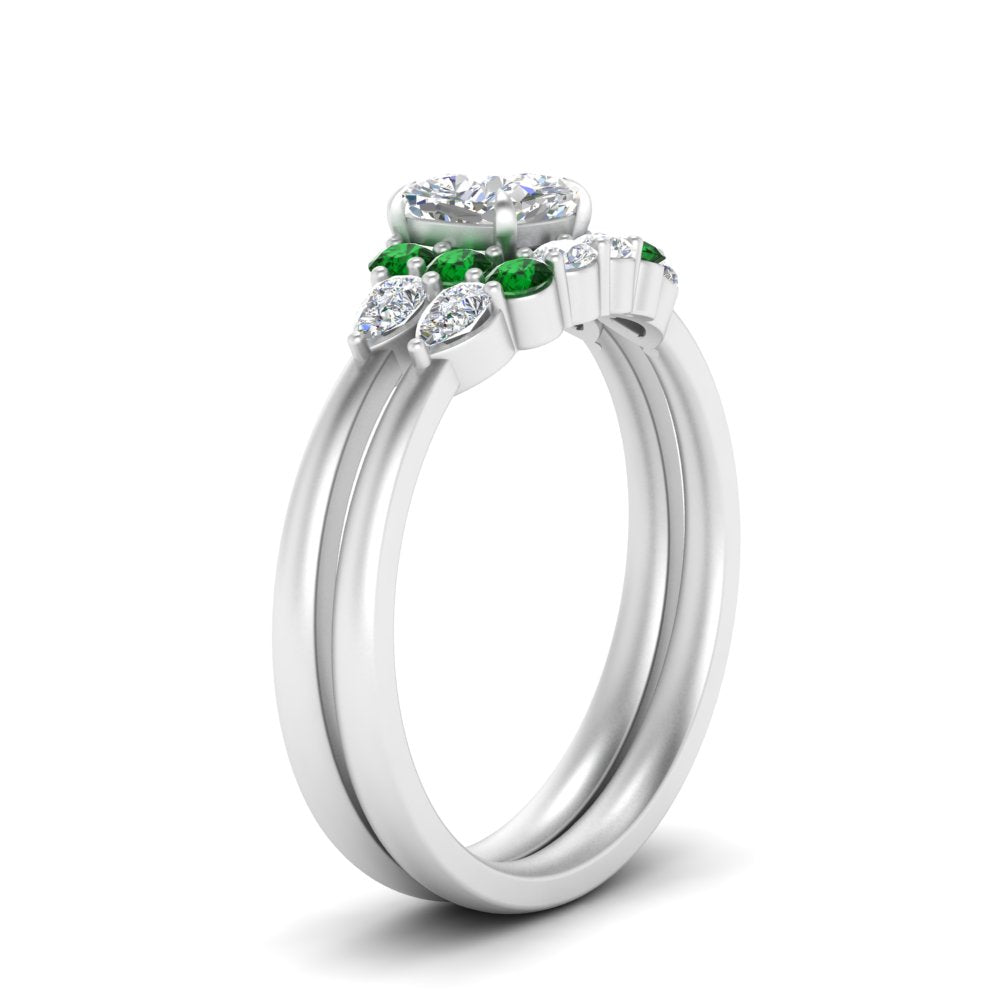 pear-accent-emerald-cushion-cut-wedding-ring-set-in-FD9289CUGEMGR-ANGLE3-NL-WG
